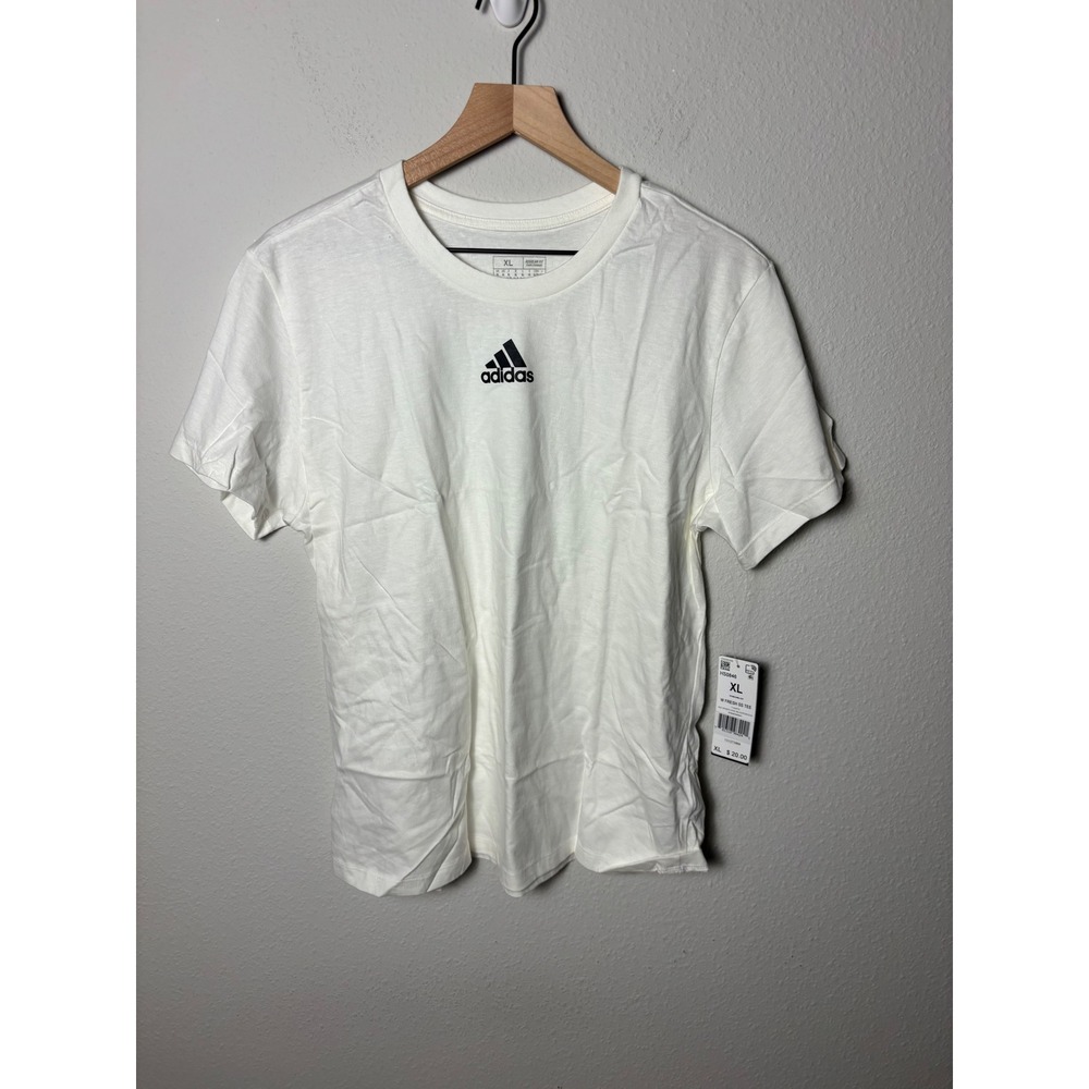 ☀️Adidas Women Fresh SS Tee White Short Sleeve Logo T-Shirt HS0846 XL